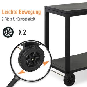 Küchenrollwagen 801-135 Schwarz - Metall - 47 x 87 x 128 cm