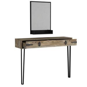 Konsolentisch mit Spiegel Costa Eiche Braun - Holzwerkstoff - 120 x 90 x 36 cm