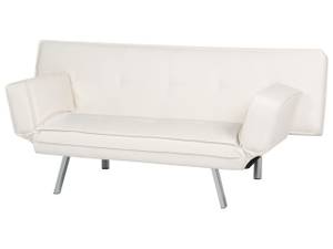 3-Sitzer Sofa BRISTOL Silber - Weiß - Tiefe: 74 cm