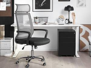 Chaise de bureau LEADER Noir - Gris foncé - Gris - Argenté - Textile