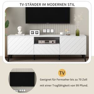 TV-Lowboard Lucy Ⅱ Weiß - Holzwerkstoff - Metall - 40 x 55 x 170 cm