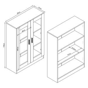 Vitrinenschrank Sorø Grau - Holzwerkstoff - 80 x 115 x 31 cm