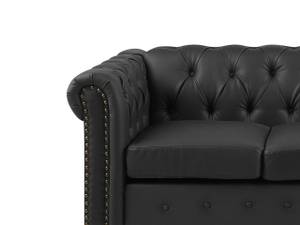 3-Sitzer Sofa CHESTERFIELD Schwarz - 208 x 78 x 88 cm