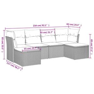 Gartensitzgruppe K4030(6-tlg) Schwarz - Massivholz - 69 x 62 x 55 cm