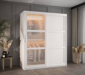 ARMOIRE À PORTES COULISSANTES FLUTES Largeur : 150 cm - Argenté