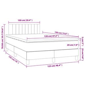 Boxspringbett 3017265-19 Dunkelgrau - 123 x 193 cm