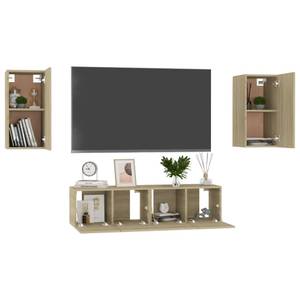 TV-Schrank 4er Set D918 Braun - Holzwerkstoff - 30 x 30 x 60 cm