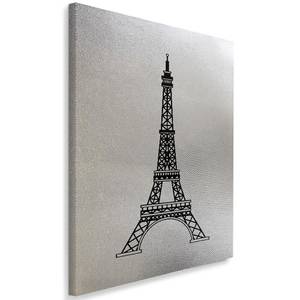 Wandbilder Eifellthurm Paris Silber 70 x 100 cm