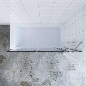 Duschtrennwand für Badewanne GWALAS Silber - Glas - 130 x 140 x 0 cm