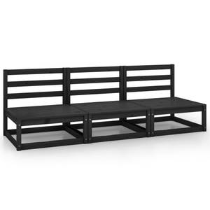 Gartensofa (3-teilig) 3009875-1 Schwarz