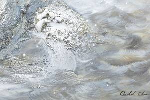 Tableau peint Rhythm of the Sea Gris - Bois massif - Textile - 120 x 60 x 4 cm