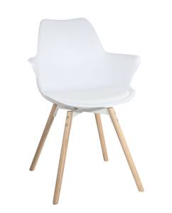 Lot de 2 Fauteuils MOTI Blanc - Matière plastique - Bois/Imitation - 59 x 82 x 47 cm