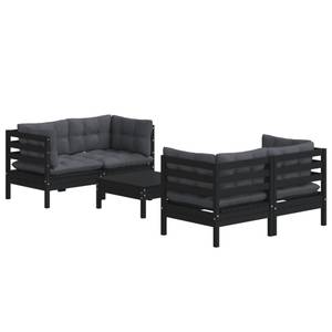 Garten-Lounge-Set (5-teilig) 3012381 Anthrazit - Schwarz