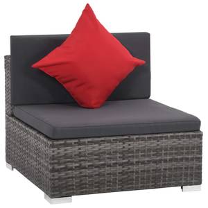 Garten-Sofagarnitur Grau - Metall - Polyrattan - 74 x 26 x 74 cm