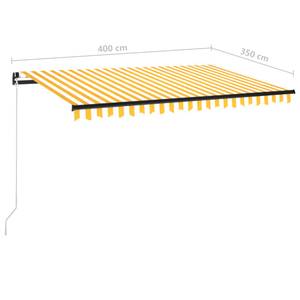 Auvent rétractable 3007205-2 Jaune - 400 x 1 x 350 cm