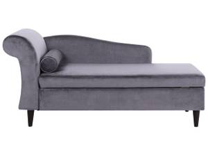 Chaise longue LUIRO Gris foncé - Gris - Chêne foncé