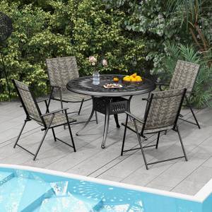 Gartenstühle ZB33353SD-4DE (2er Set) Grau - Polyrattan - 66 x 89 x 60 cm