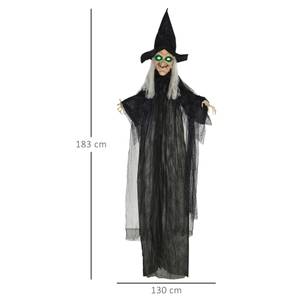 Halloween-Hexe 844-693V00BK Schwarz - Textil - 18 x 183 x 130 cm