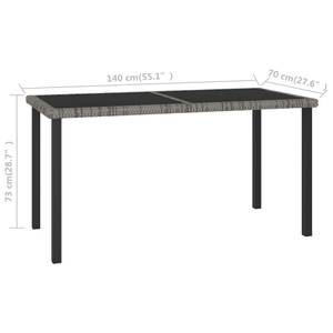 Table de salle à manger de jardin Gris - Métal - Polyrotin - 140 x 73 x 140 cm