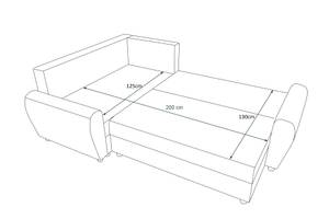 Ecksofa FION-PLUS Schwarz - Rot - Ecke davorstehend links