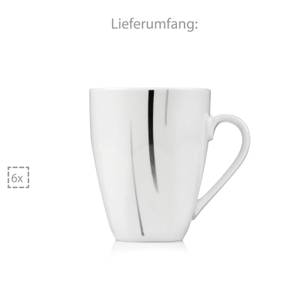 6-tlg Kaffeebecher Set Bilgola Weiß - Porzellan - 32 x 14 x 34 cm