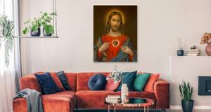 Leinwandbild Heiliges Herz Christus 30 x 40 x 40 cm