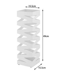Schirmständer Weiß - Metall - 15 x 49 x 15 cm