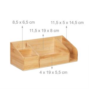 Organiseur de bureau en bambou Marron - Bambou - 35 x 12 x 15 cm