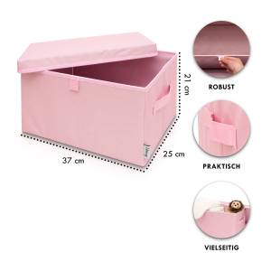 Aufbewahrungsbox mit Deckel, klein, rosa