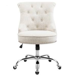 Chaise de bureau scandinave blanc Blanc - Textile - 66 x 88 x 54 cm