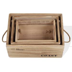 Holzkisten RE4593 (3er-Set) Braun - Massivholz - 25 x 17 x 36 cm