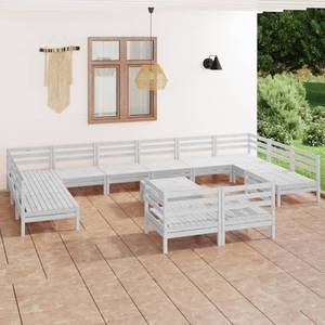 Garten-Lounge-Set Weiß - Massivholz - Holzart/Dekor - 64 x 29 x 64 cm