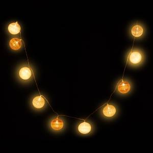 Guirlande Lumineuse LED 10 Boules Coton Gris - Marron clair - Blanc