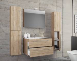 Table de toilette Badinos Marron - Imitation chêne de Sonoma - Largeur : 126 cm