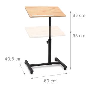 Table ordinateur portable en bois Noir - Marron clair