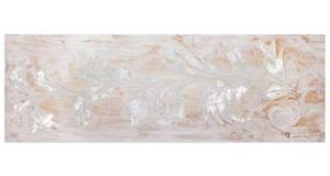 Tableau peint à la main Dance des perles Beige - Bois massif - Textile - 150 x 50 x 4 cm
