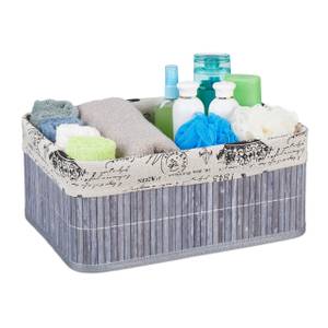 Panier de rangement en bambou  motifs Noir - Blanc crème - Gris