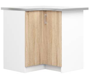 Meuble de Cuisine bas LIMA 90 Marron - Blanc - Bois manufacturé - 84 x 86 x 45 cm