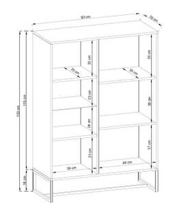 Vitrine DARK Braun - Holzwerkstoff - 93 x 133 x 39 cm