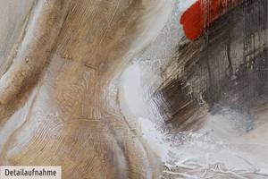 Tableau peint Art de la séduction Beige - Bois massif - Textile - 80 x 80 x 4 cm