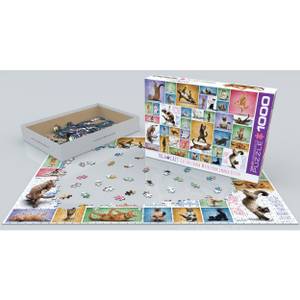 Puzzle Yoga Cats 1000 Teile Papier - 26 x 6 x 36 cm