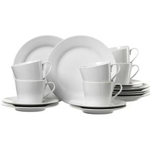 Kaffeeservice Bianco 18er Set Weiß - Ton - Porzellan - 19 x 15 x 29 cm