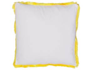 Coussin décoratif MANJU Gris - Blanc - Jaune - Textile - 45 x 12 x 45 cm