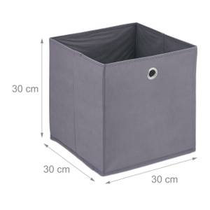 Graue Aufbewahrungsbox im 4er Set Grau - Silber - Metall - Papier - Textil - 30 x 30 x 30 cm