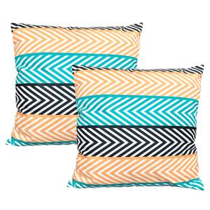 Lot 2 coussins motif zig zag bleu orange Textile - 45 x 45 x 10 cm