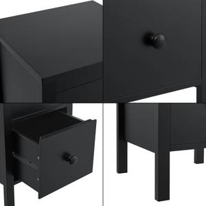 Table d'appoint Urjala avec 2 tiroirs Noir - Bois manufacturé - 27 x 52 x 25 cm