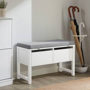 Banc à Chaussures FSR88-W Blanc - Bois manufacturé - 72 x 46 x 30 cm