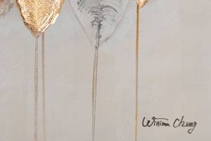 Acrylbild handgemalt Forest of Senses Gold - Silber - Massivholz - Textil - 120 x 60 x 4 cm