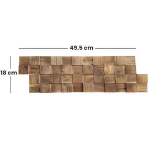 Wandverkleidung Natural Cube Braun - Massivholz - 18 x 2 x 50 cm