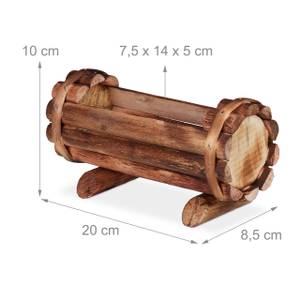 Pflanzengefäß Holz 2er Set Braun - Holzwerkstoff - 20 x 10 x 9 cm